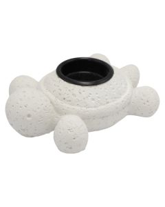 Candle holder, resine, white, 23xH10 cm