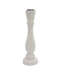 Candle holder, resine, white, 7xH23 cm