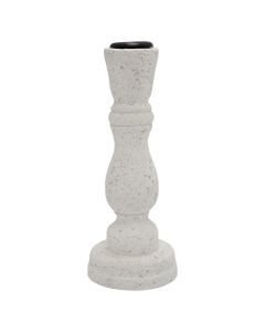 Candle holder, resine, white, 7xH18 cm