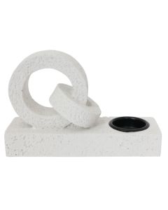 Candle holder, resine, white, 17×H11 cm