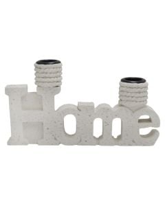 Candle holder, resine, white, 20xH11 cm