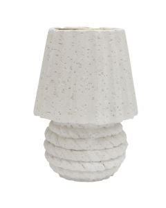 Candle holder, resine, white, 10xH14 cm