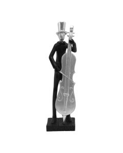 Statujë dekorative, porcelan, e zezë/gri, 7X8.2xH27 cm