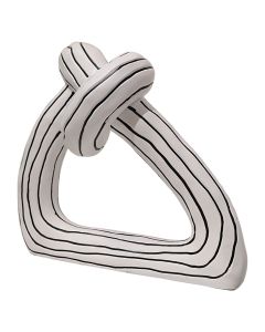 Decorative object, ceramic, white/striped, 22x8xH18 cm