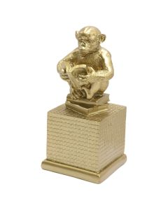 Objekt dekorues, Monkey, rezinë, floriri, 10.5x10.5xH22 cm