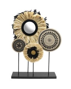 Decorative object, wood, black/brown, 9x30xH43 cm