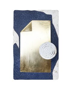 Wall decor panel, resine/metal, gold/black, 57xH90 cm