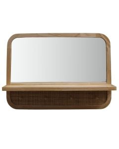 Mirror+clothes hanger, wood/glass, brown, 68x12.5xH50 cm