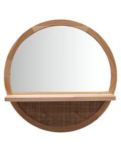 Mirror+clothes hanger, wood/glass, brown, 60x12.4xH60 cm