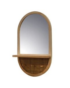 Mirror+clothes hanger, wood/glass, brown, 45x12.8xH57 cm