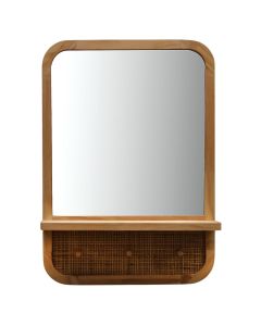 Mirror+clothes hanger, wood/glass, brown, 50x12.5xH68 cm