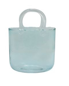 Vazo dekorative, qelq, transparente, 19x9xH28 cm