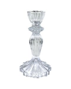 Mbajtëse qiriri, qelq, transparente, 8xH15.5 cm