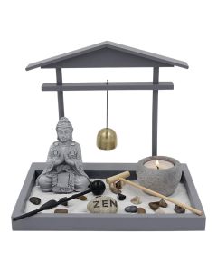 Objekt dekorues, BUDDHA, rezinë, gri, 22×16xH19 cm