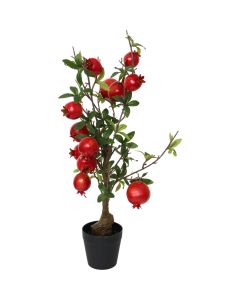 Pemë artificiale, Pomegrate, plastike, jeshile/e kuqe, 60 cm