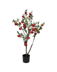 Pemë artificiale, Pomegranate, plastike, jeshile/e kuqe, 90 cm