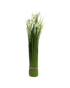 Artificial flower, Grass, plastic, white/purple, 40 cm