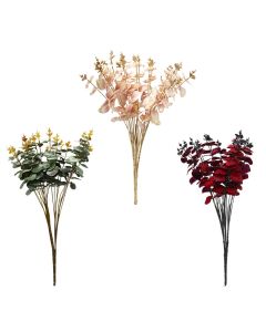 Artificial flower, Eucalyptus, polypropylene, assorted, 50 cm