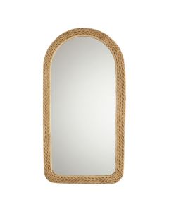 Pasqyrë dekorative, kashtë/xham, natyrale