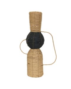 Vazo dekorative, kashte, natyrale/e zezë, 22x22xH75 cm