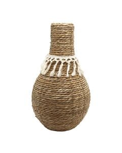 Decorative vase, straw, natural, 11xH52 cm