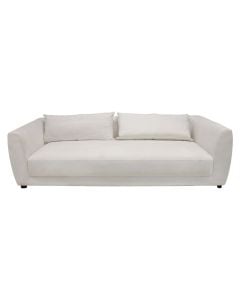 Sofa, textile upholstery, wooden structure, white, 248x97xH74 cm