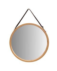 Decorative mirror, bamboo/glass, natural, Dia. 38 cm