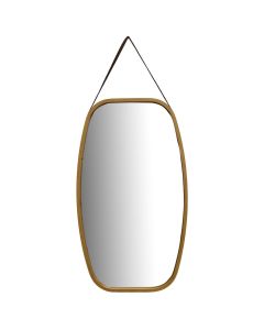 Decorative mirror, bamboo/glass, natural, 74x43 cm