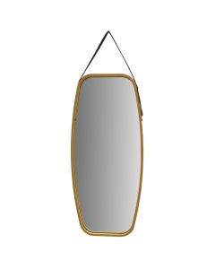 Decorative mirror, bamboo/glass, natural, 97x45 cm