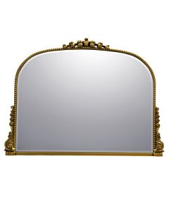 Decorative mirror, metal/glass, gold color, 90x68 cm
