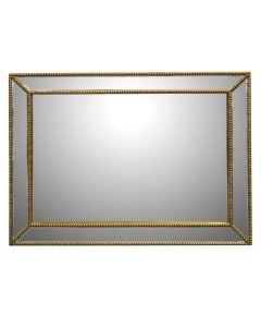 Decorative mirror, metal/glass, gold color, 110x80 cm
