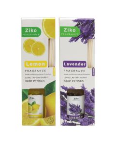 Ambient air freshener, with sticks, assorted, transparent glass, 100 ml