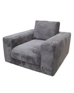 Armchair, textile upholstery, wooden structure, grey, 116x127xH85 cm