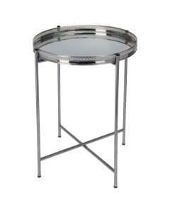 Side table, metal, silver, 36xH47 cm