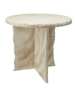 Side table, MDF, white/brown, 40x35xH40 cm