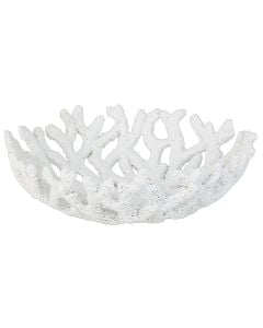 Decorative bowl, Coral, polystone, white, Ø22.5 cm