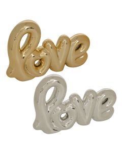 Decorative object, Love, ceramic, gold/silver, 21.4x4xH14 cm