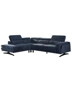 Corner sofa, left, textile upholestry, dark blue, (181x103xH74 cm)x(218x102x75)