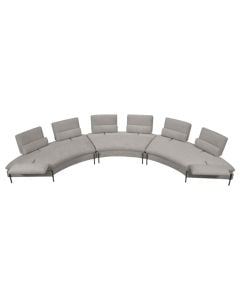 Sofa, textile upholstery, metal feet, grey, 232x194xH123 cm