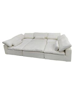 Sofa, textile upholestry, white, 310x205xH78 cm