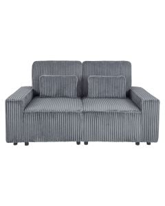 Sofa, 2-seater, textile upholestry, wood frame, plastic feet, dark grey, 182x96xH92 cm