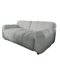Sofa, textile upholestry, wood frame, plastic feet, white, 165x91xH71 cm
