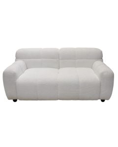 Divan, tapiceri tekstili, kornizë druri, këmbë plastike, e bardhë, 165x91xH71 cm