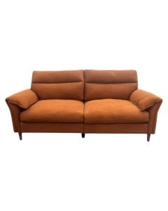 Sofa, 2-seater,textile upholestry, wooden frame, plastic feet, orange, 208x87xH95 cm