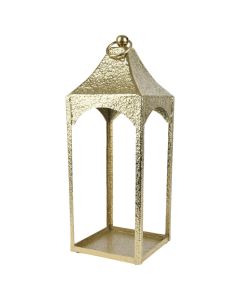 Decorative lantern, metal, gold, 20x20xH53 cm
