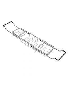 Chrome plated extendable bath tub rack (58~86)X13.5XH7cm