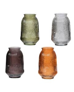 Vazo dekorative, qelq, të ndryshme, Dia.12xH20 cm
