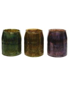 Mbajtëse qiriri, qelq, të ndryshme, Ø12xH13 cm