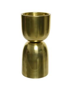 Candle holder, aluminium, gold, Ø9xH20 cm