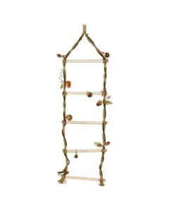 Decorative rope ladder, wood, natural, 35x125 cm